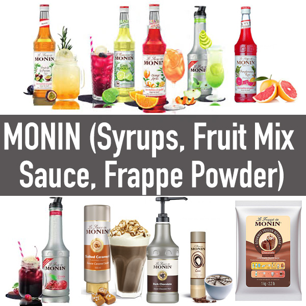 สินค้า MONIN (Flavored Syrups, Puree, Sauces, Frappe Powder)